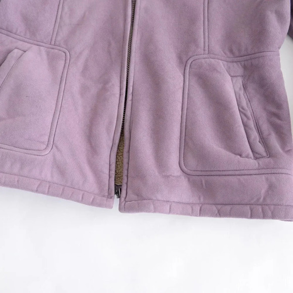 Vintage Cotton Ginny Lilac Faux  Sherpa Jacket Large - Picture 8 of 13